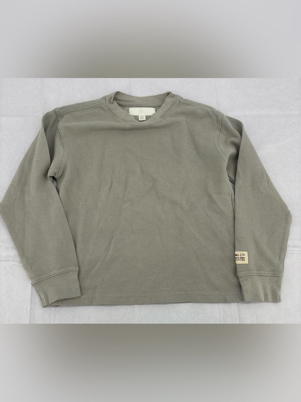 Zara 9-10 Years Ribbed Sweatshirt Gray